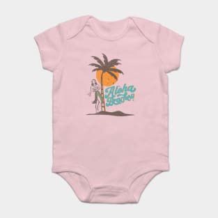 Aloha Beaches Hula Girl Hawaii Retro Funny Baby Bodysuit